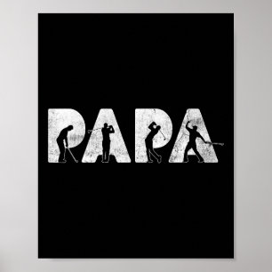 Funny Pappa Pappa Golf Pappa Funny Fars dag Gift Poster