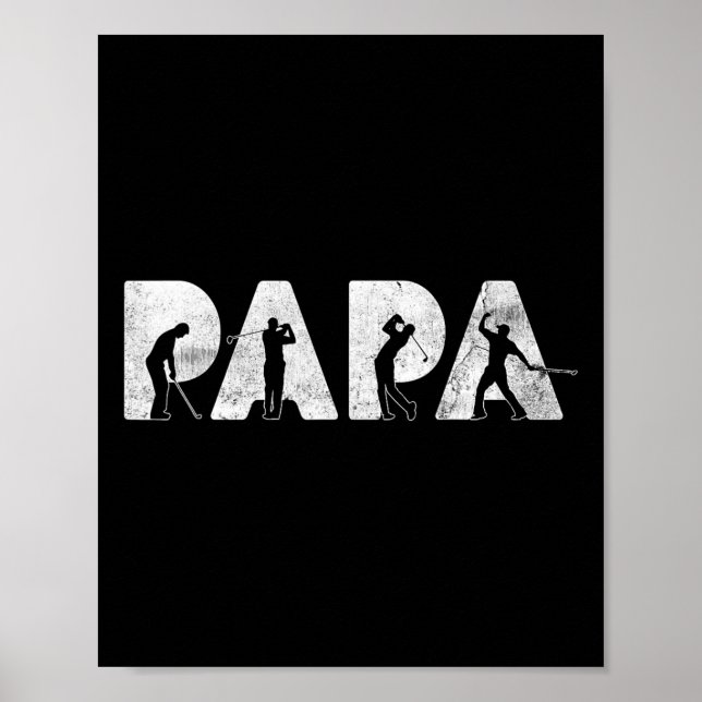 Funny Pappa Pappa Golf Pappa Funny Fars dag Gift Poster (Framsidan)