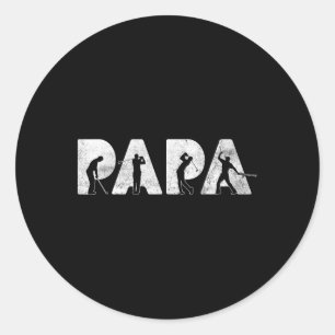 Funny Pappa Pappa Golf Pappa Funny Fars dag Gift Runt Klistermärke