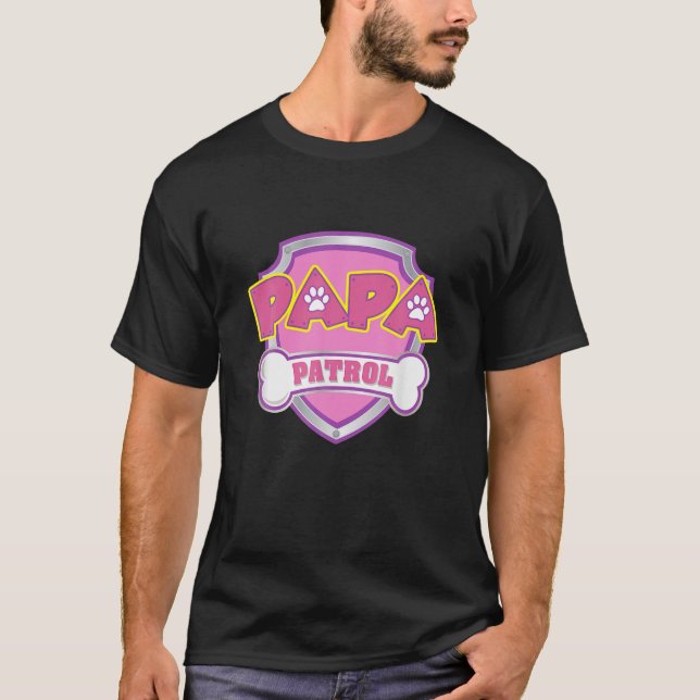 Funny Pappa-patrullen - Hund Mamma, Pappa För mana T Shirt (Framsida)