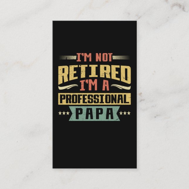 Funny Pappa Professionell Pappa Pension Visitkort (Framsida)