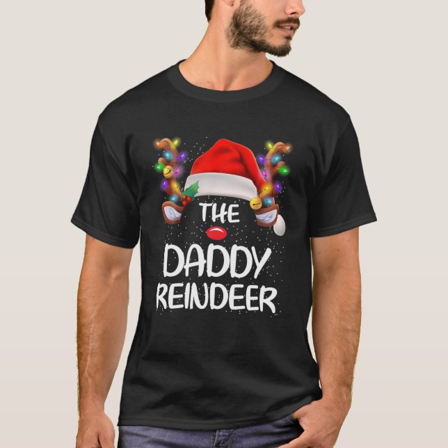 Funny pappa Reindeer Julafton Matching Family Chri T Shirt (Framsida)