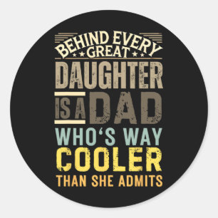 Funny Pappa Shirt från dotter Manar Funny Far Da Runt Klistermärke