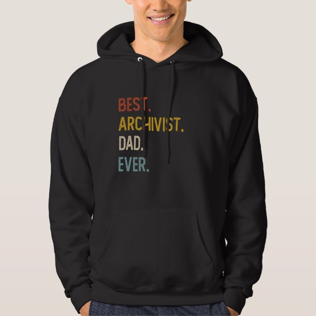 Funny Pappa Shirts Best Archivist Pappa Aldrits Sh Hoodie (Framsida)