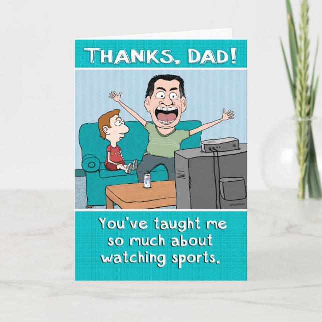 Funny Pappa Sports Nöt Fars dag Kort (Framsida)