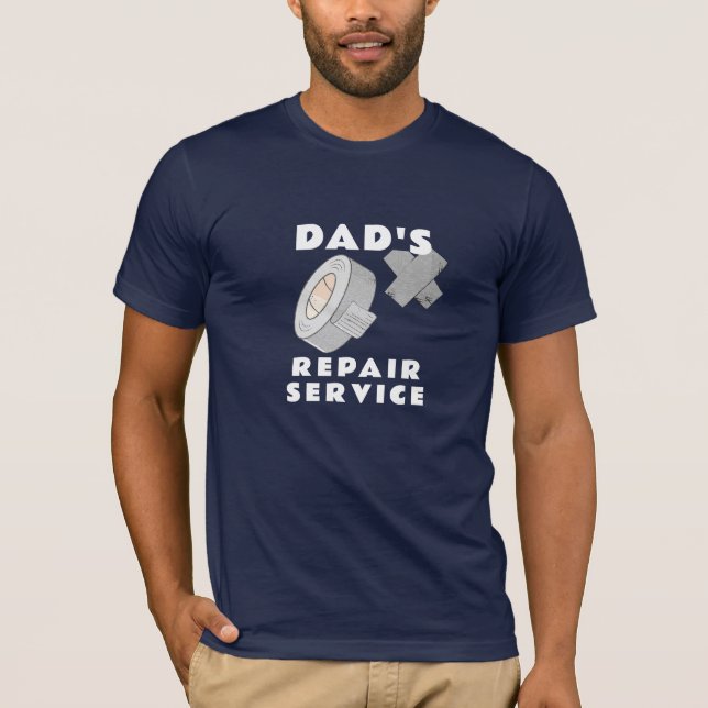 Funny Pappa T, Pappa Reparation Service Fars dag T Shirt (Framsida)