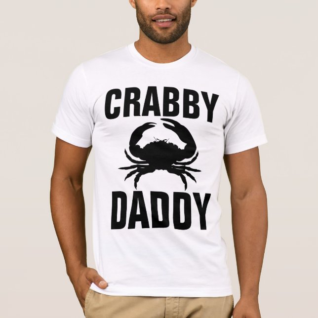 FUNNY PAPPA T-Shirts, CRABBY DADDY T Shirt (Framsida)