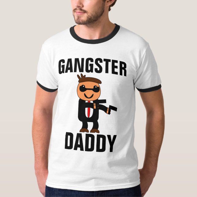 Funny PAPPA T-Shirts, GANGSTER DADDY T Shirt (Framsida)