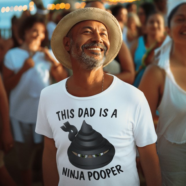 FUNNY PAPPA T-Shirts, NINJA POOPER T Shirt (Skapare uppladdad)
