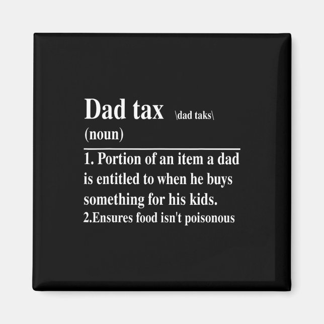 Funny Pappa Tax Definition Fars dag Magnet (Framsidan)