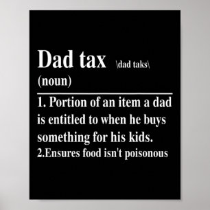Funny Pappa Tax Definition Fars dag Poster