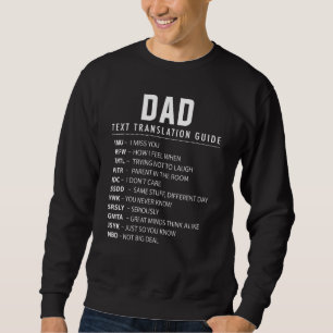Funny Pappa Text Slang & Acronyms Translation Guid Lång Ärmad Tröja