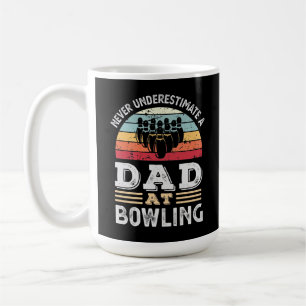 Funny Pappa vid Bowling Fars dag Gift Manar Kaffemugg