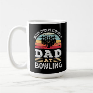 Funny Pappa vid Bowling Fars dag Gift Manar Kaffemugg