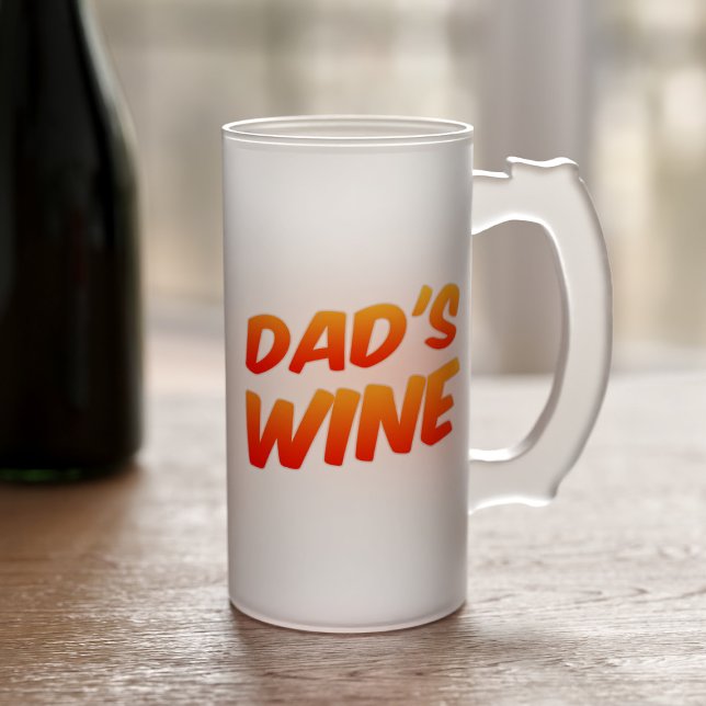 Funny Pappa Vin Frosted Beer Stein Frostat Ölglas (Perfect gift for your Dad. He loves wine and he'll love this frosted beer stein)
