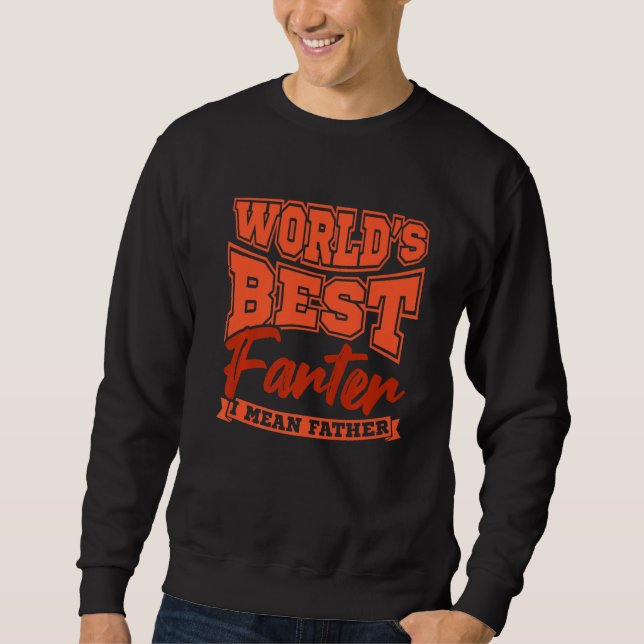 Funny Pappa Worlds Best Farter I Elak Far Far Lång Ärmad Tröja (Framsida)