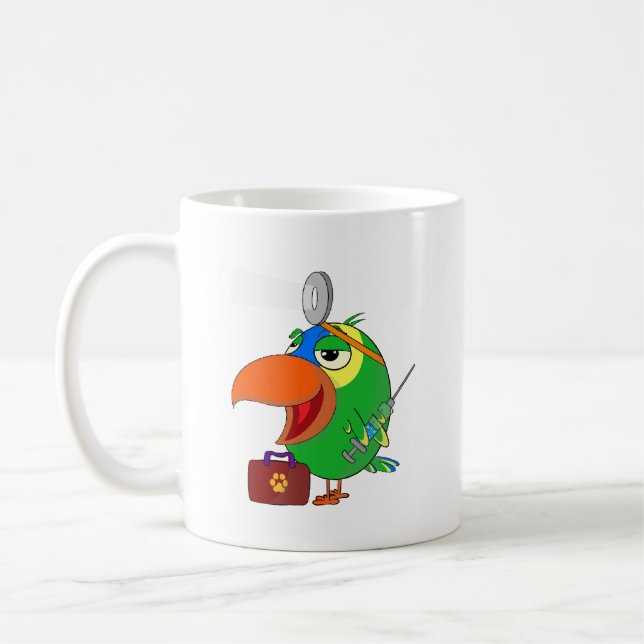 Funny paprot Amazon Parrot Vet arbetande Parrot mu Kaffemugg (Vänster)