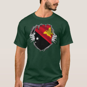 Funny Papua Nya Guinea Flagga Land Oceanien T Shirt
