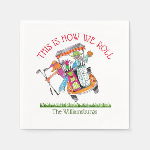 Funny Par Golf 'How we Roll' Pappersservett