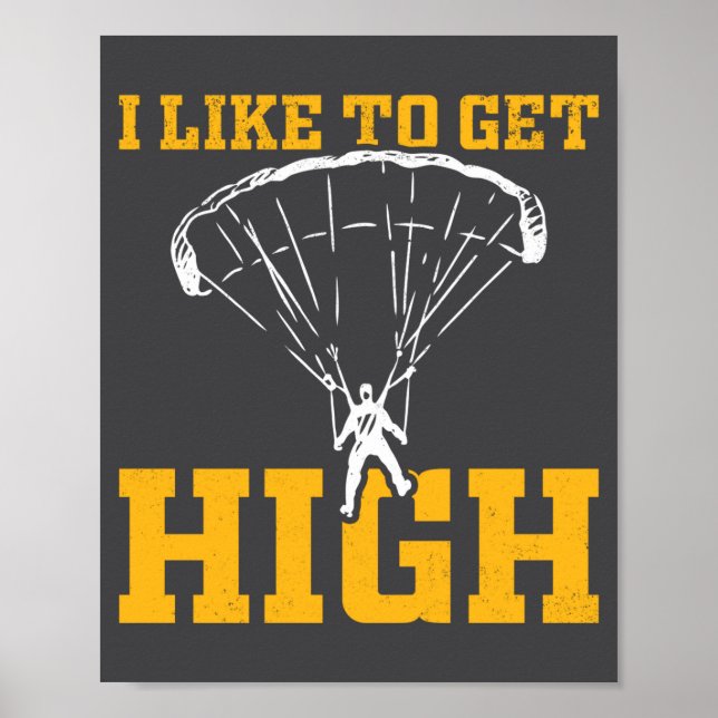 Funny Parachute Quote Skydiver  Poster (Framsidan)