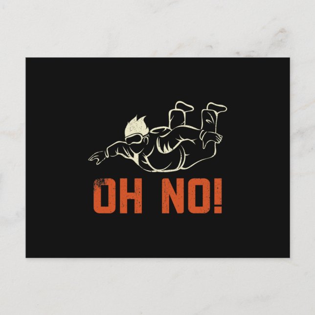 Funny Parachuting Helg Vykort (Framsida)