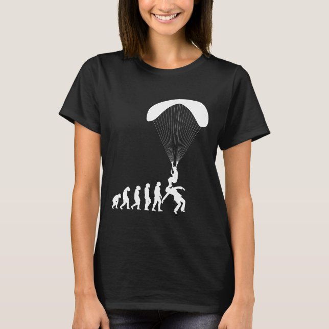 Funny Paragliding Evolution Paragliders Skydiving T Shirt (Framsida)