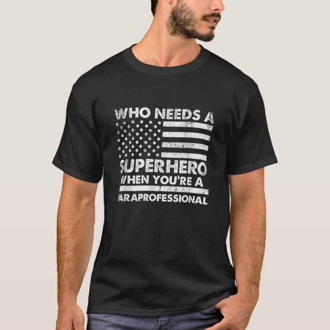 Funny Paraprofessionell superhjälte Vintage Tee fo (Framsida)