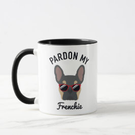 Funny Pardon my Frenchie Blue Tan Fransk Bulldog Mugg