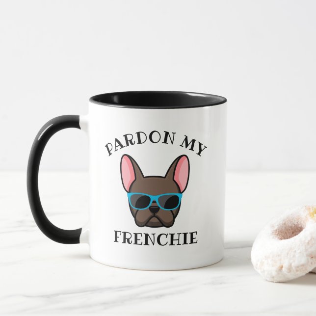 Funny Pardon my Frenchie Brown Fransk Bulldog Mugg (Med munk)