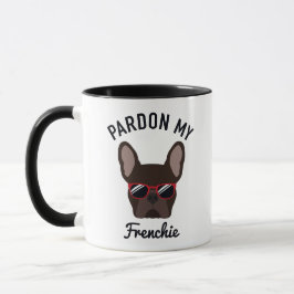 Funny Pardon my Frenchie Brown Fransk Bulldog Mugg