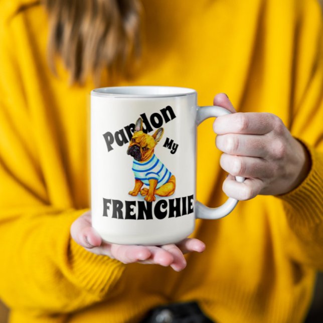 Funny Pardon My Frenchie Fransk Bulldog Coffee Mug Mugg (Skapare uppladdad)