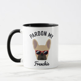 Funny Pardon my Frenchie Light Fawn Fransk Bulldog Mugg