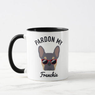 Funny Pardon my Frenchie Lilac Tan Fransk Bulldog Mugg