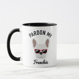 Funny Pardon my Frenchie White Fransk Bulldog Mugg