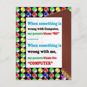 FUNNY Parents Computer Blame Game Jokes Comedy ROL Vykort