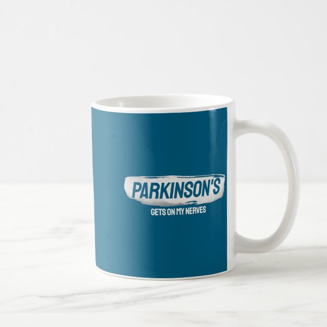 Funny Parkinsons Gets On My Nerves Awareness  Kaffemugg (Höger)