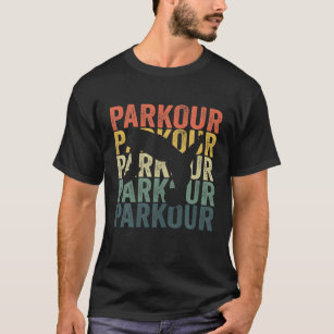 Funny Parkour Retro Silhouette Vintage Stil Desig T Shirt