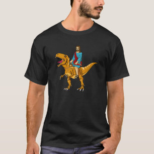 Funny Parody Jesus Riding Dinosaur Cute Meme Dino T Shirt