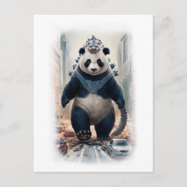 Funny Parody Panda Action Movie on a White Helg Vykort