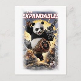 Funny Parody Panda Movie Poster on a White Helg Vykort