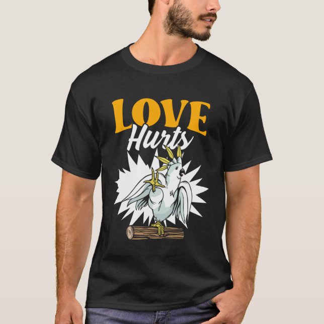 Funny Parrot Biting Finger för Bird Älskare T Shirt (Framsida)