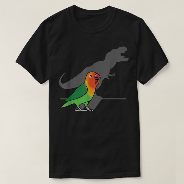 Funny Parrot Dinosaur Shadow TRe Fischer's Lovebir T Shirt (Design framsida)