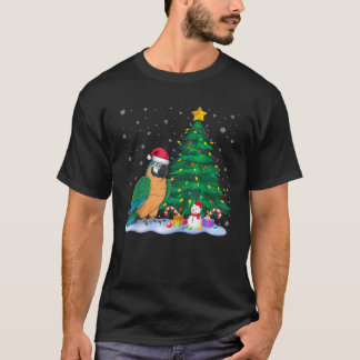 Funny Parrot Julafton Träd Ljus Reindeer Hat Chris T Shirt