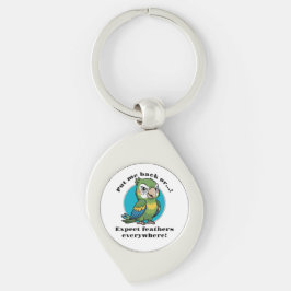 Funny Parrot Keychain – Custom Text + Image Swirl Silverfärgad Nyckelring