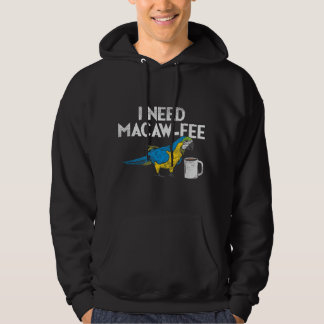 Funny Parrot Macaw och kaffe I Scarlet Macaw Owne Hoodie