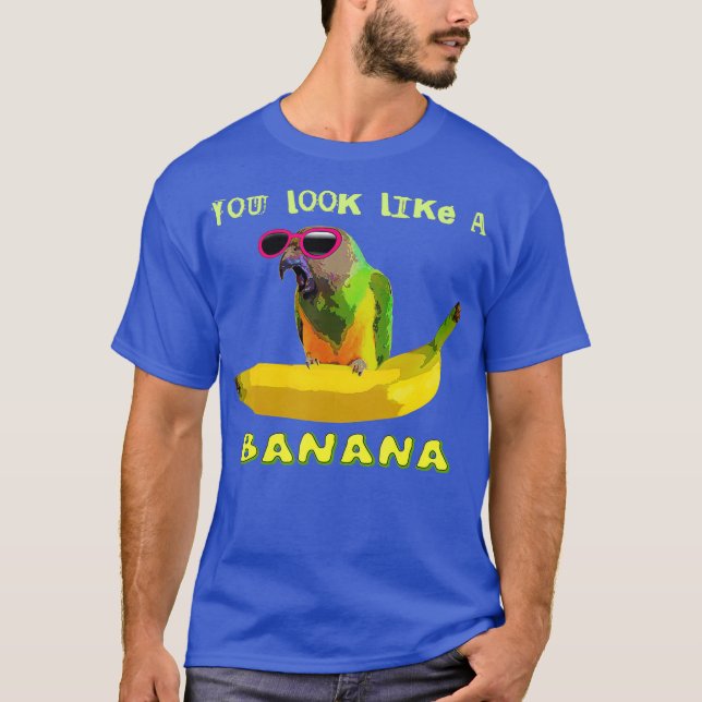 Funny Parrot och Banana T Shirt (Framsida)