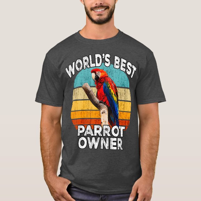 Funny Parrot Owner - Worlds Best Parrot Owner T Shirt (Framsida)