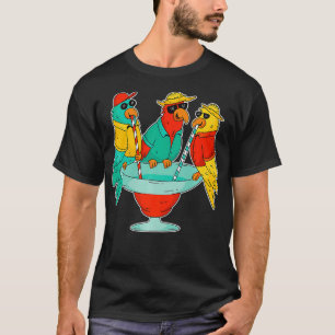 Funny Parrots Drinking Birds Hawaii Tropical T Shirt