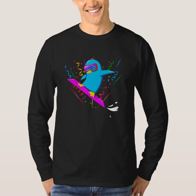 Funny Party Animal Sunglasses Antarctic Snowboard  T Shirt (Framsida)