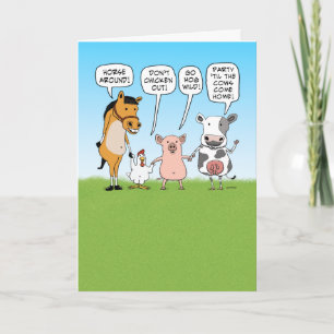 Funny Party Animals Advice for Annibröllopsdag Kort